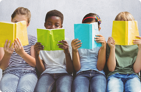 Kids with books
